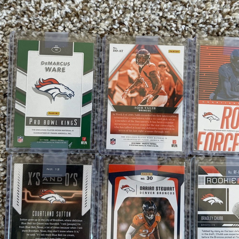 Denver Broncos Trading Cards Bundle With Penny Sleeves and Hard Cover Sleeves - Picture 7 of 10